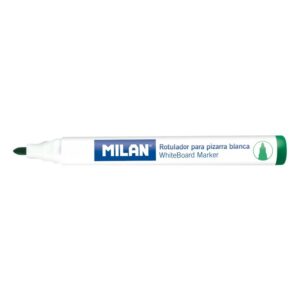 Pennarello per Lavagna Milan con Punta Tonda - Punta da 4,7 mm - Inchiostro a Base di Alcool - Cancellabili a Secco - Colore Verde