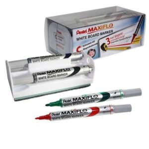 Pentel Maxiflo evidenziatore 4 pz Punta conica Nero, Blu, Verde, Rosso