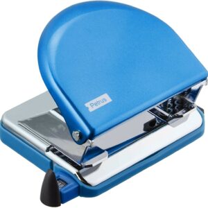 Petrus 52 Classic Metal Punch - Fino a 20 fogli - Segni di formato - Svuotamento facile - Punzoni da 5,5 mm - Colore blu