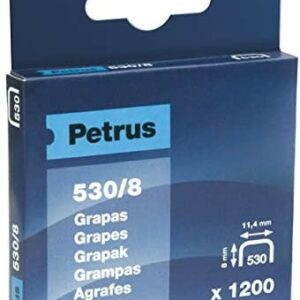 Petrus 530/8 Graffette in Rame per spillatrice - Scatola da 1200 Graffette - Perno 8mm