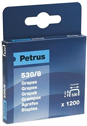 Petrus 530/8 Graffette in Rame per spillatrice - Scatola da 1200 Graffette - Perno 8mm