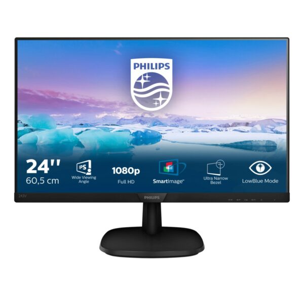 Philips Monitor 23,8 Ips Fhd 5Ms Vga/Dvi/Hdmi, Lowblue Mode