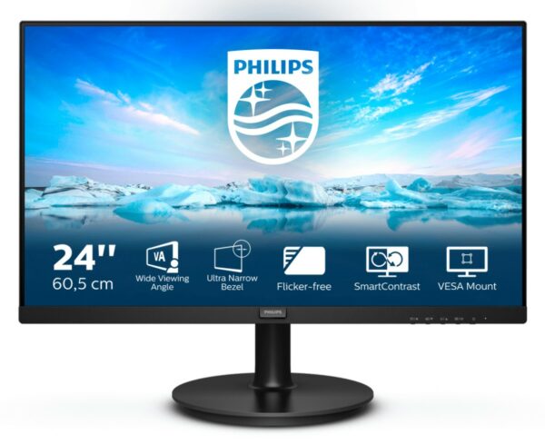 Philips Monitor 23,8 Led Va 16:9 Fhd 250 Cdm, Vga/Hdmi