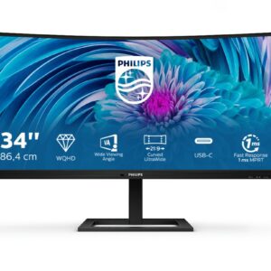 Philips Monitor Curvo 34 Led Va 21:9 3440X1440 1Ms 350 Cdm, Usb-C, Altezza, Dp/Hdmi, Multimediale