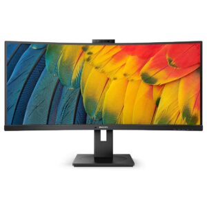 Philips Monitor Curvo 34 Led Va Ultra Wide 3440X1440 21:9 4Ms 350 Cdm, Usb-C Dock, Webcam, Reg Altez, Multimediale