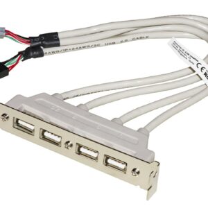 Piastrina Con 4 Connettori Usb 2.0 Tipo "A" Esterni - Connettore Alla Piastra Madre 2X10 Pin 2,54 Mm