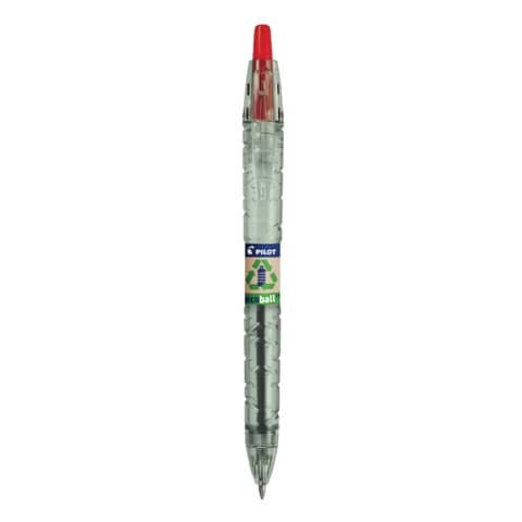 Pilot B2P Ecoball Penna a Sfera Retrattile BeGreen - Punta Rotonda 1mm - Linea 0.27mm - 86.64% Plastica Riciclata - Ricaricabile - Colore Nero