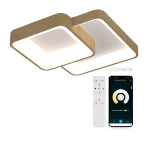 Plafoniera in legno Smartled Ksix Phenomena - Controllo APP - 45W - 45cm