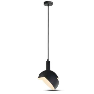 Plastic Pendant Lamp Holder E14 with Slide Aluminum Shade Black