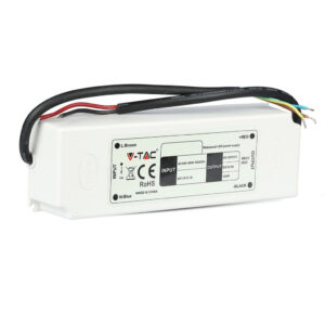 Plastic Power Supply 60W 12V 5A with 1 Output and Soldering Cables White Color 166x43x33mm IP67 (5 Year Warranty)