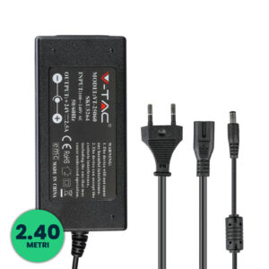 Plastic Power Supply 60W 24V 2.5A Plug&Play with 2.1 Jack Black Color 2.4m Cable IP44