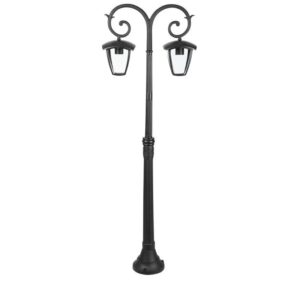 Pole Lamp 2XE27 1410mm IP44 Black