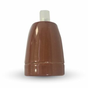 Porcelan Lamp Holder Fitting Brown