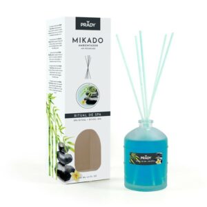 Prady SPA Ritual Mikado Deodorante per ambienti - Flacone in vetro da 100 ml e bacchette diffusori