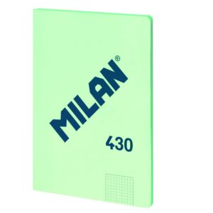 Quaderno Milan Formato A4 con Griglia 5x5mm - 48 Fogli da 95 gr/mq - Microperforato - Copertina Morbida - Colore Verde