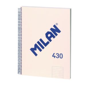 Quaderno Spirale Milan Formato A4 Righe 7mm - 80 Fogli da 95 gr/mq - Microforato, 4 Fori - Colore Beige