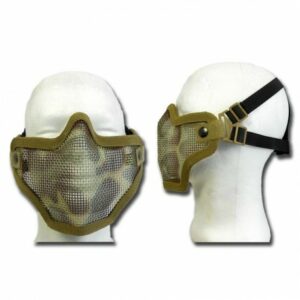 ROYAL MASCHERA FACCIALE MENTONIERA MARRONE SABBIA CON RETE IN METALLO KR001MS