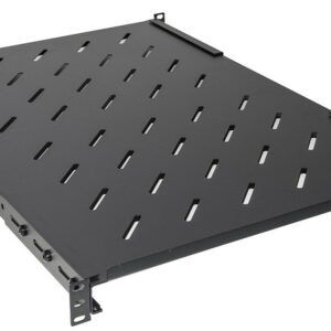 Ripiano Per Armadio Rack 19" Allungabile 650 Mm Con 4 Agganci Nero