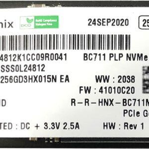 SKHYNIX SOLID STATE DRIVE SSD 256 GB M.2 MINI NVME HFM256GD3HX015N-EA OEM BULK