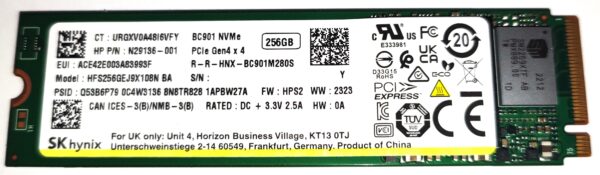 SKHYNIX SOLID STATE DRIVE SSD 256 GB M.2 NVME HFS256GEJ9X108N OEM BULK