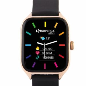 SMARTWATCH SUPERGA SWT-STC006 GOLD CON CINTURINI IN SILICONE NERO/VERDE