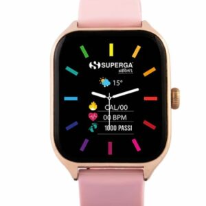 SMARTWATCH SUPERGA SWT-STC007 GOLD CON CINTURINI IN SILICONE ROSA/NERO