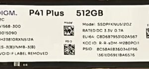 SOLIDIGM P41 PLUS M.2 512 GB PCI EXPRESS 4.0 3D NAND NVME SSDPFKNU512GZ OEM BULK