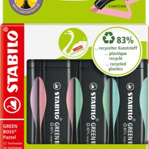 STABILO GREEN BOSS evidenziatore 4 pz Punta smussata Verde, Menta, Rosa, Viola