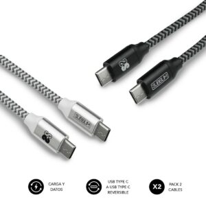 SUBBLIM PACK 2 CABLES USB TIPO USB-C A USB-C 1 M BLACK/SILVER cavo USB