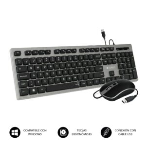 SUBBLIM SUBKBC-CEKE50 tastiera Mouse incluso USB QWERTY Spagnolo Nero, Grigio