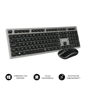 SUBBLIM SUBKBW-CEKE01 tastiera Mouse incluso RF Wireless QWERTY Spagnolo Nero, Grigio