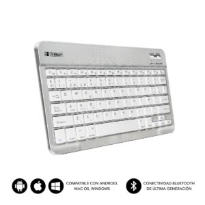 SUBBLIM TECLADO SMART BLUETOOTH SILVER Argento, Bianco QWERTY Spagnolo