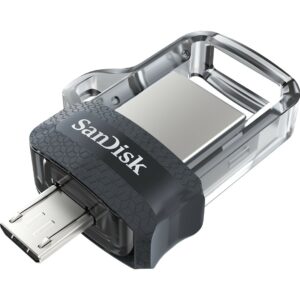 SanDisk Ultra Dual m3.0 unità flash USB 128 GB USB Type-A / Micro-USB 3.2 Gen 1 (3.1 Gen 1) Nero, Argento, Trasparente