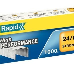 Scatola Rapid Strong da 1.000 punti metallici 24/6 - Fino a 30 fogli - Filo rinforzato zincato - Perno da 6 mm