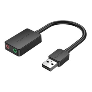 Scheda audio esterna USB a 2 porte 0,15 M Nera