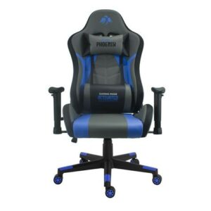 Sedia da gaming Cromad Premium - Base da 350 mm - Pistone a gas Classe 2 - Altezza regolabile - Ruote in nylon da 60 mm - Colore Nero/Blu