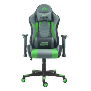 Sedia da gaming Cromad Premium - Base da 350 mm - Pistone a gas Classe 2 - Altezza regolabile - Ruote in nylon da 60 mm - Colore Nero/Verde