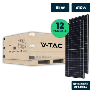 Set 5kW (4.92 kW) con 12 Pannelli Solari Fotovoltaici Monocristallini 410W 1722*1134*35mm Black Frame (SKU 11561)