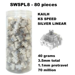 Set 80 Sottotasti Switches Kailh Ks Speed Silver Linear