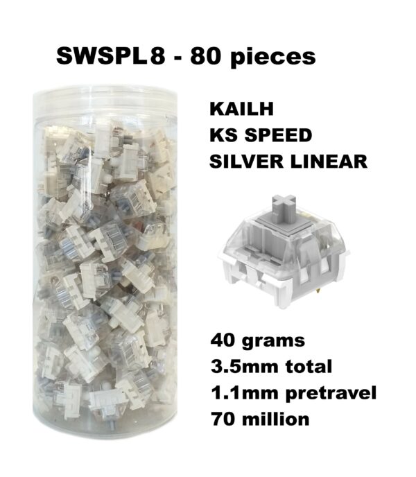 Set 80 Sottotasti Switches Kailh Ks Speed Silver Linear