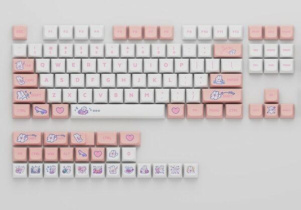 Set Di 129 Tasti Keycaps Steam Rabbit Pink Pbt Xda