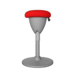 Sgabello Multiuso Cromad Design - Seduta con Altezza Regolabile - Girevole a 360º - Tessuto Impermeabile - Colore Rosso/Grigio