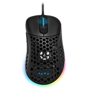 Sharkoon Mouse Gaming Light2-200, Black, 16000 Dpi Max, Rgb, 6 Tasti Configurabili, Usb, 1.8Mt