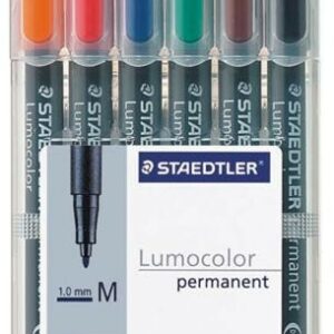 Staedtler 317 WP6 marcatore permanente Nero, Blu, Marrone, Verde, Arancione, Rosso 6 pz