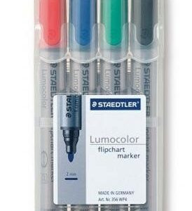 Staedtler 356 WP4 evidenziatore 4 pz Nero, Blu, Verde, Rosso