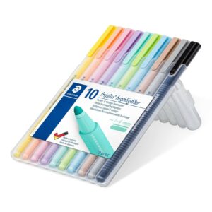 Staedtler 362 C evidenziatore 10 pz Tipo di punta Nero, Marrone, Azzurro, Grigio chiaro, Lime, Menta, Pesca, Rosa, Viola, Giallo