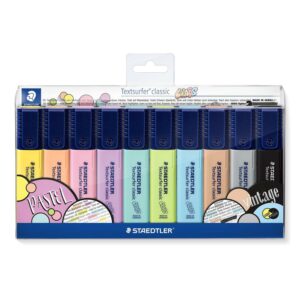 Staedtler 364 C evidenziatore 10 pz Punta smussata Nero, Marrone, Azzurro, Grigio chiaro, Lime, Menta, Pesca, Rosa, Viola, Giallo