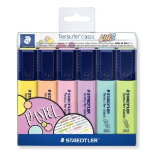 Staedtler 364 C evidenziatore 6 pz Punta smussata Lime, Menta, Pesca, Rosa, Viola, Giallo