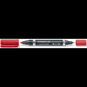 Staedtler Lumocolor 348 Pennarello indelebile a doppia punta - Asciugatura rapida - Colore rosso