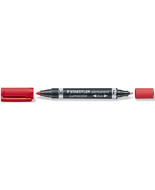 Staedtler Lumocolor 348 Pennarello indelebile a doppia punta - Asciugatura rapida - Colore rosso